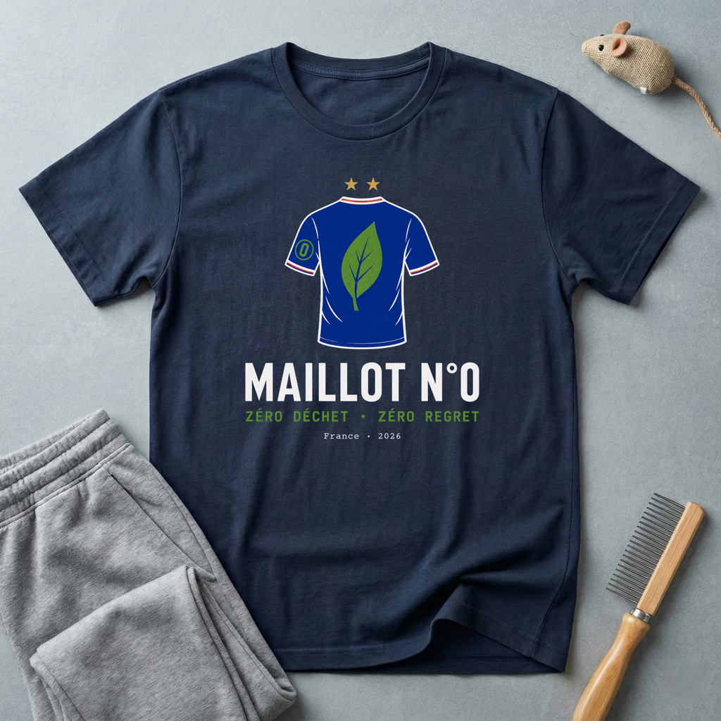 T-shirt éco — «Maillot n° 0» — t-shirt de football durable au motif de feuille