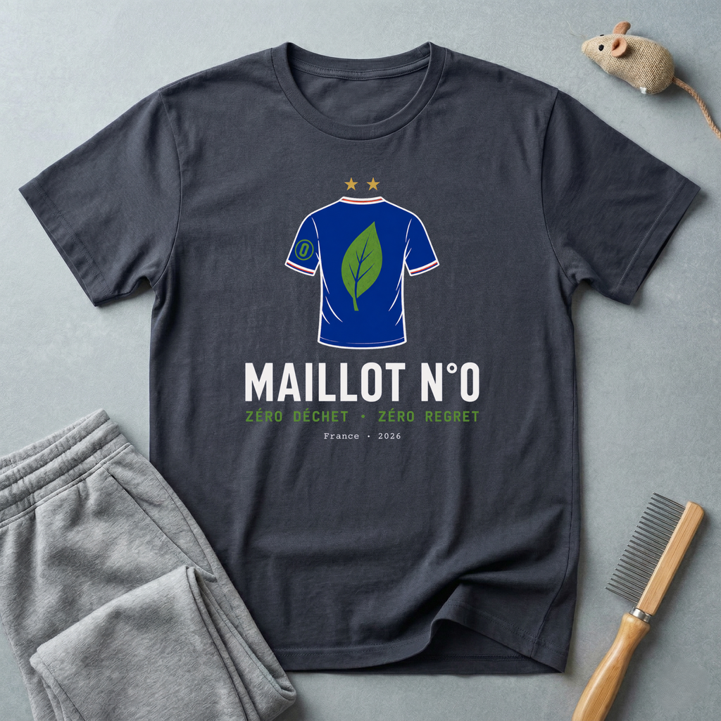 T-shirt éco — «Maillot n° 0» — t-shirt de football durable au motif de feuille