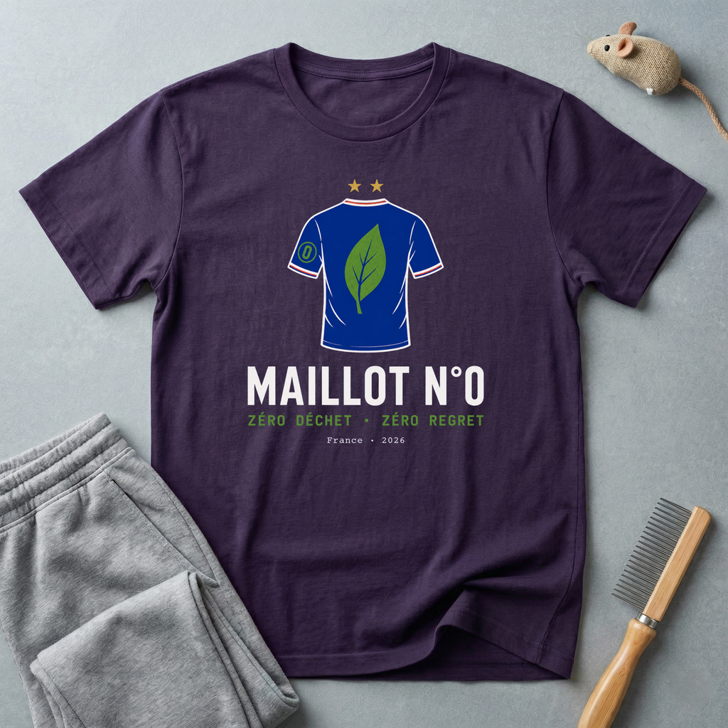 T-shirt éco — «Maillot n° 0» — t-shirt de football durable au motif de feuille