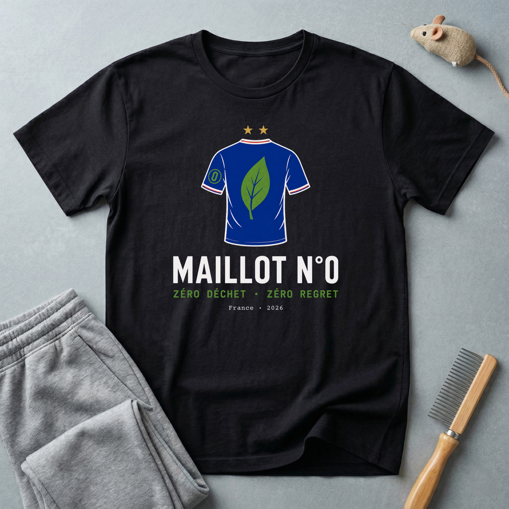 T-shirt éco — «Maillot n° 0» — t-shirt de football durable au motif de feuille