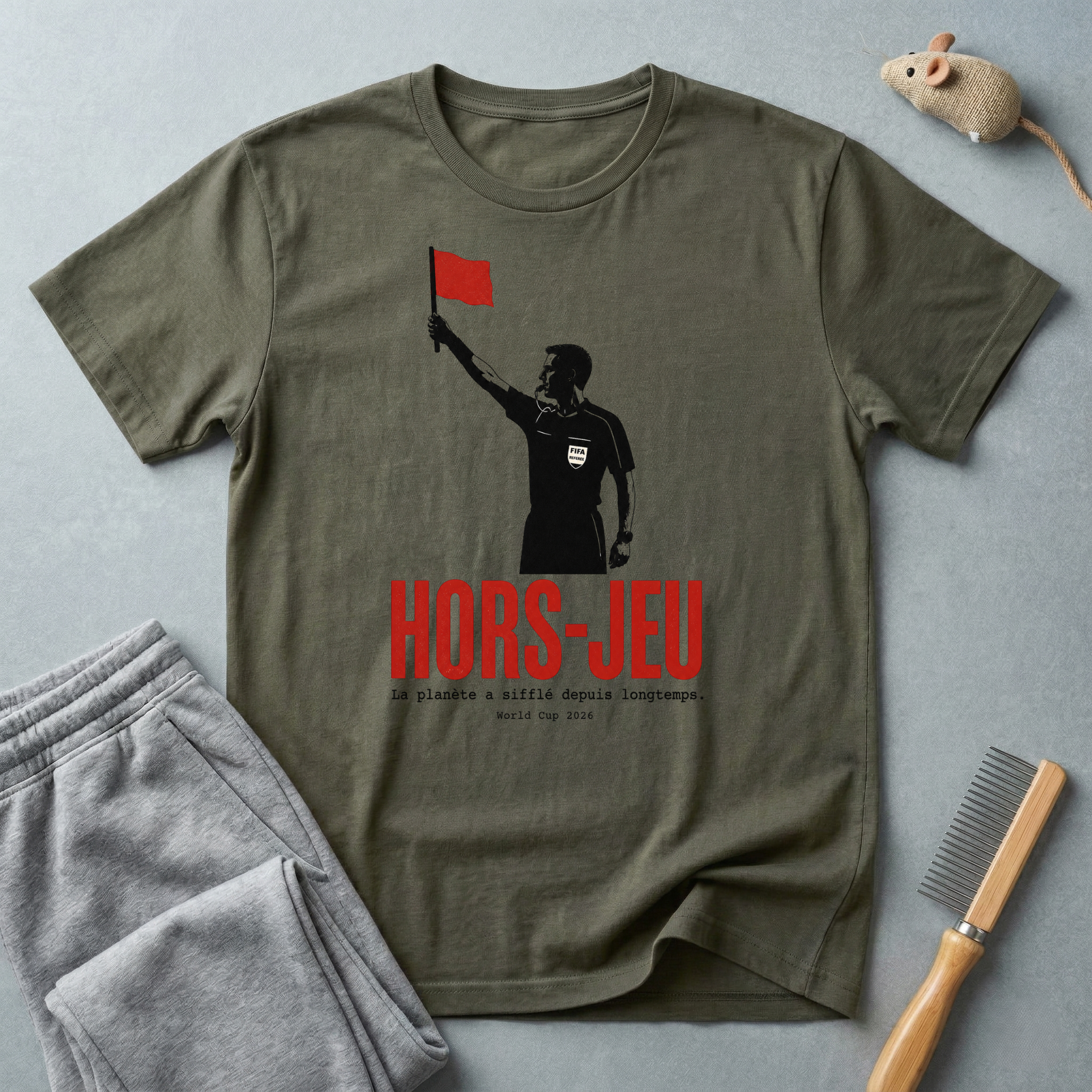 T-shirt «carton rouge d’arbitre» — t-shirt graphique de football «hors-jeu»