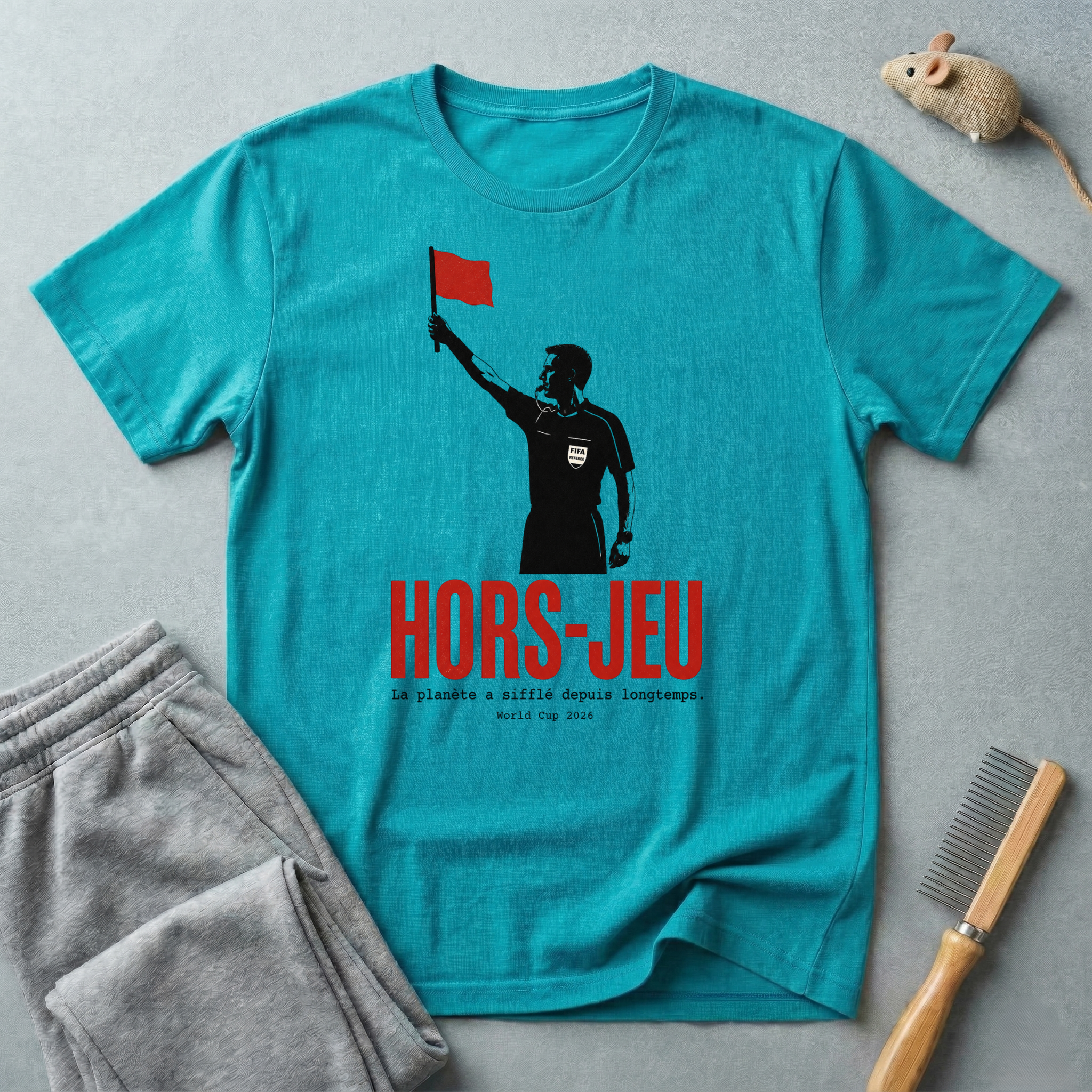 T-shirt «carton rouge d’arbitre» — t-shirt graphique de football «hors-jeu»