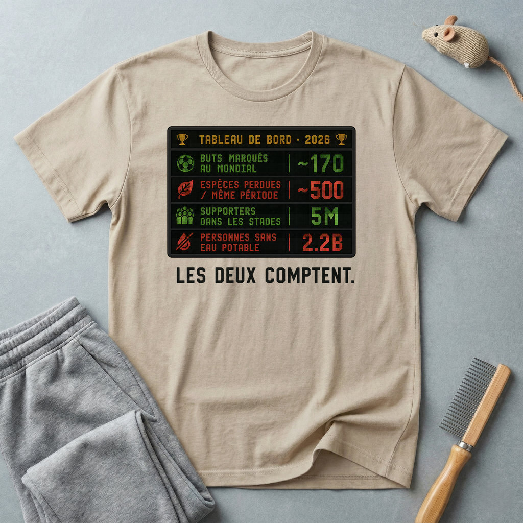 T-shirt graphique tableau de score — Tableau de bord 2026 «Les deux comptent.»