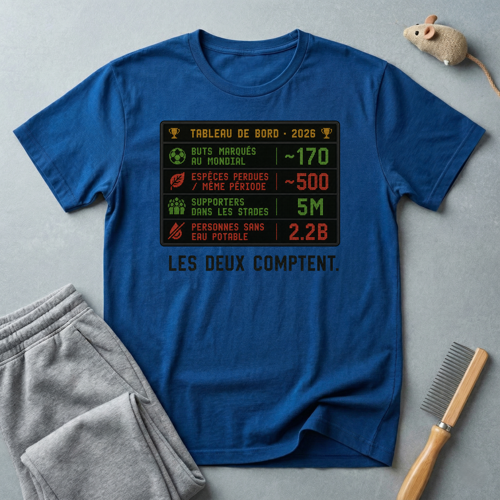 T-shirt graphique tableau de score — Tableau de bord 2026 «Les deux comptent.»