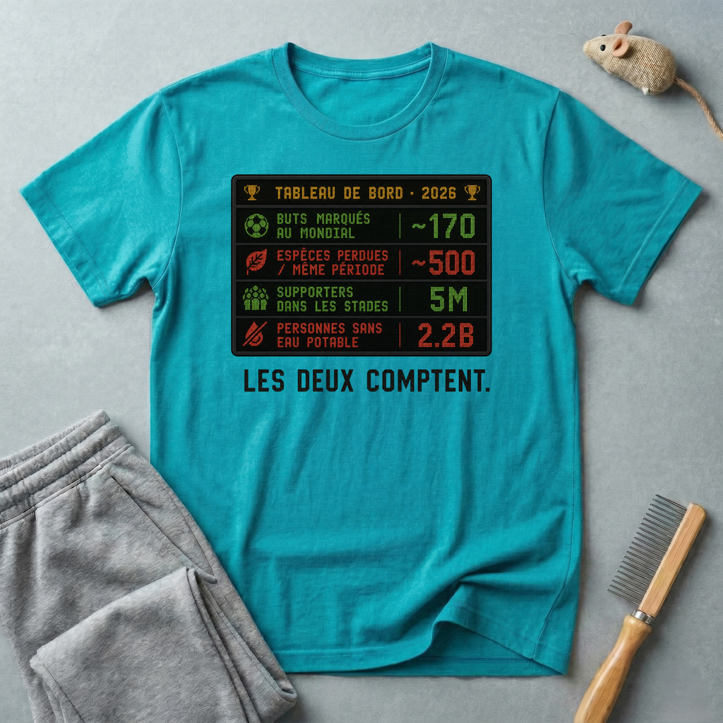 T-shirt graphique tableau de score — Tableau de bord 2026 «Les deux comptent.»