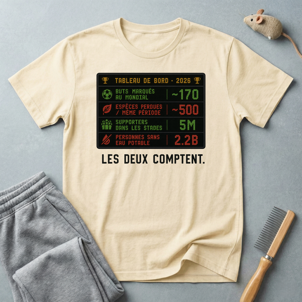 T-shirt graphique tableau de score — Tableau de bord 2026 «Les deux comptent.»