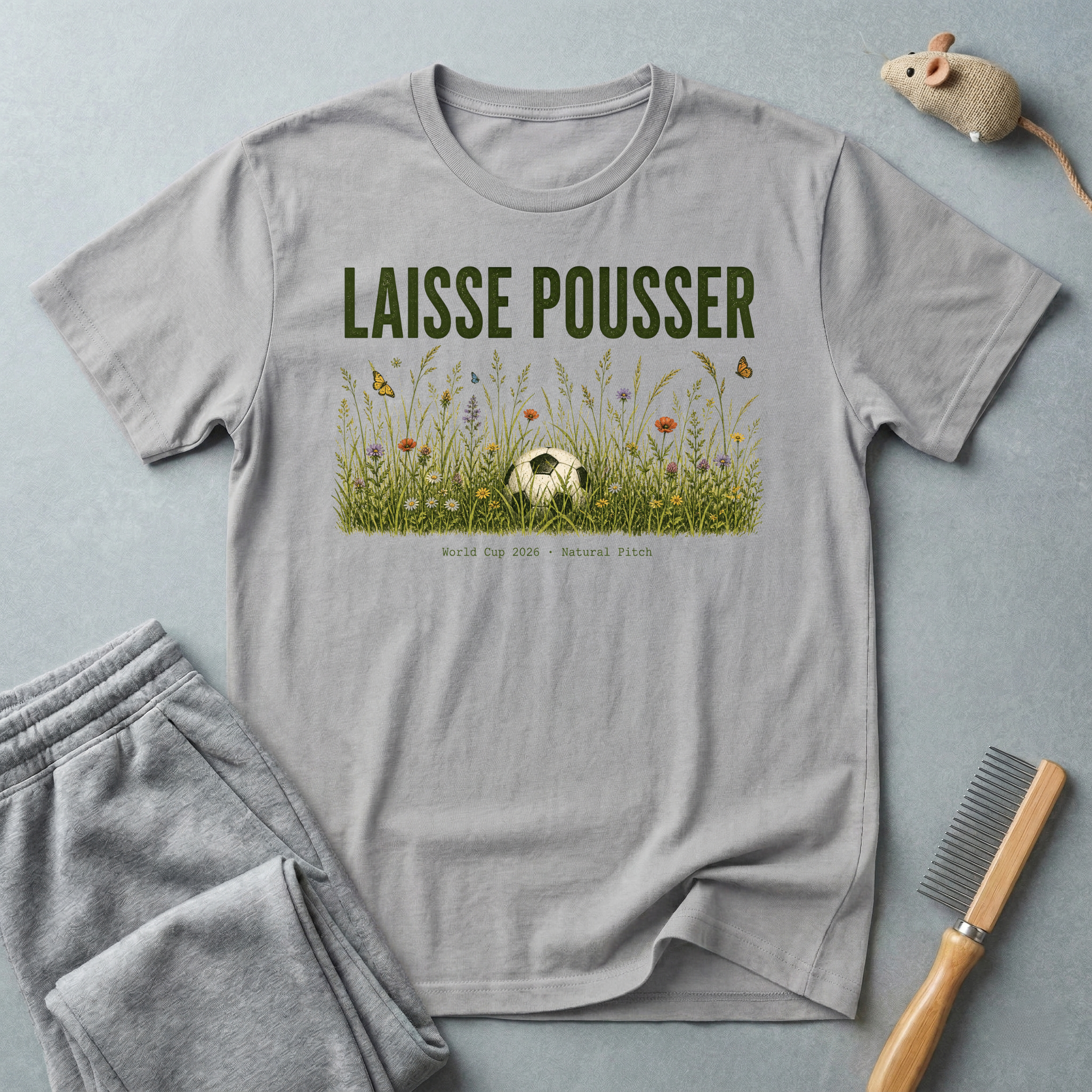 T-shirt de football floral «Laisse pousser»