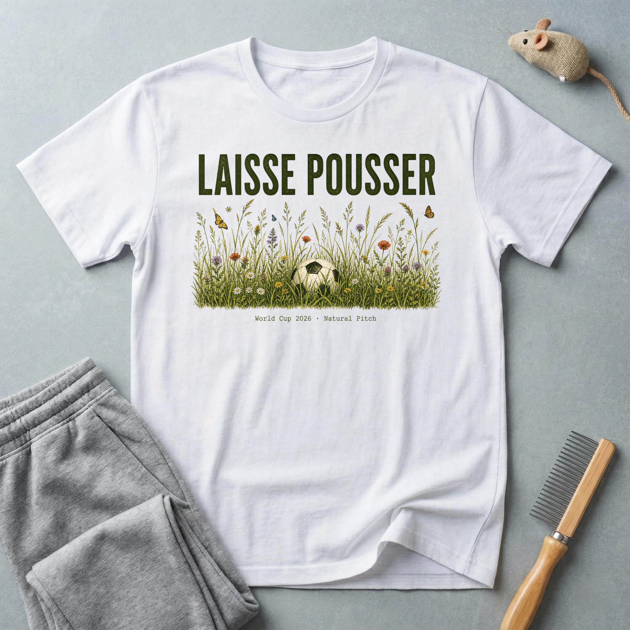 T-shirt de football floral «Laisse pousser»