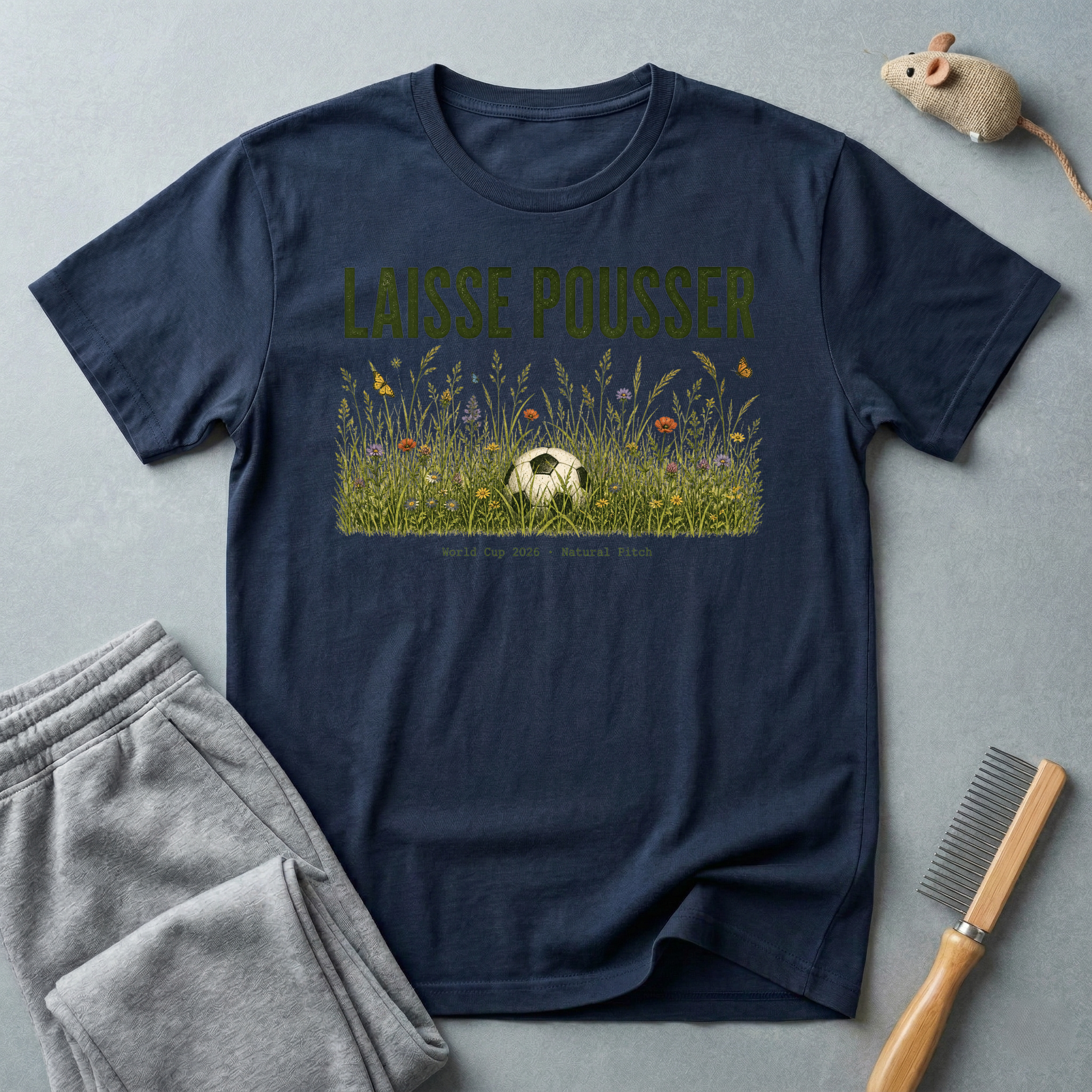 T-shirt de football floral «Laisse pousser»
