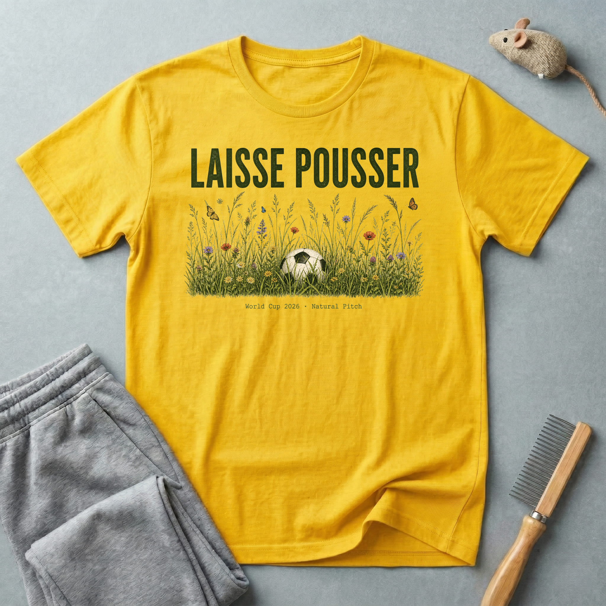 T-shirt de football floral «Laisse pousser»