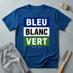 T-shirt «Bleu Blanc Vert» — t-shirt à blocs de couleurs du drapeau français