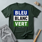 T-shirt «Bleu Blanc Vert» — t-shirt à blocs de couleurs du drapeau français