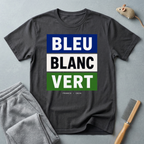 T-shirt «Bleu Blanc Vert» — t-shirt à blocs de couleurs du drapeau français