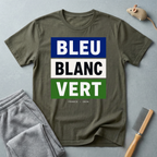 T-shirt «Bleu Blanc Vert» — t-shirt à blocs de couleurs du drapeau français