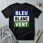 T-shirt «Bleu Blanc Vert» — t-shirt à blocs de couleurs du drapeau français