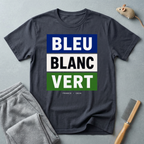T-shirt «Bleu Blanc Vert» — t-shirt à blocs de couleurs du drapeau français