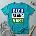 T-shirt «Bleu Blanc Vert» — t-shirt à blocs de couleurs du drapeau français