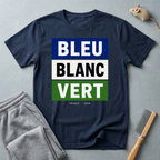 T-shirt «Bleu Blanc Vert» — t-shirt à blocs de couleurs du drapeau français