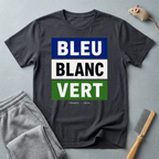 T-shirt «Bleu Blanc Vert» — t-shirt à blocs de couleurs du drapeau français