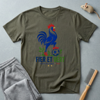 T-Shirt coq français "Fier et Vert"