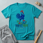 T-Shirt coq français "Fier et Vert"