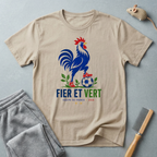 T-Shirt coq français "Fier et Vert"