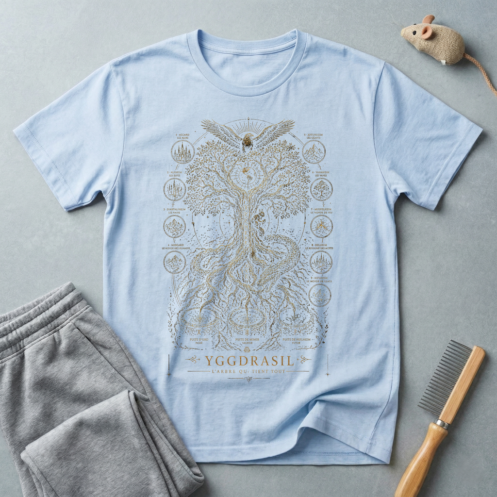 T-shirt Arbre de Vie — design spirituel avec hibou et symboles sacrés