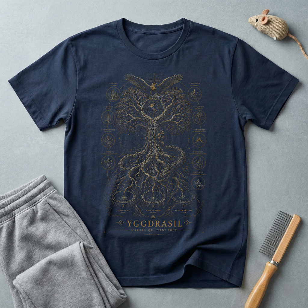 T-shirt Arbre de Vie — design spirituel avec hibou et symboles sacrés