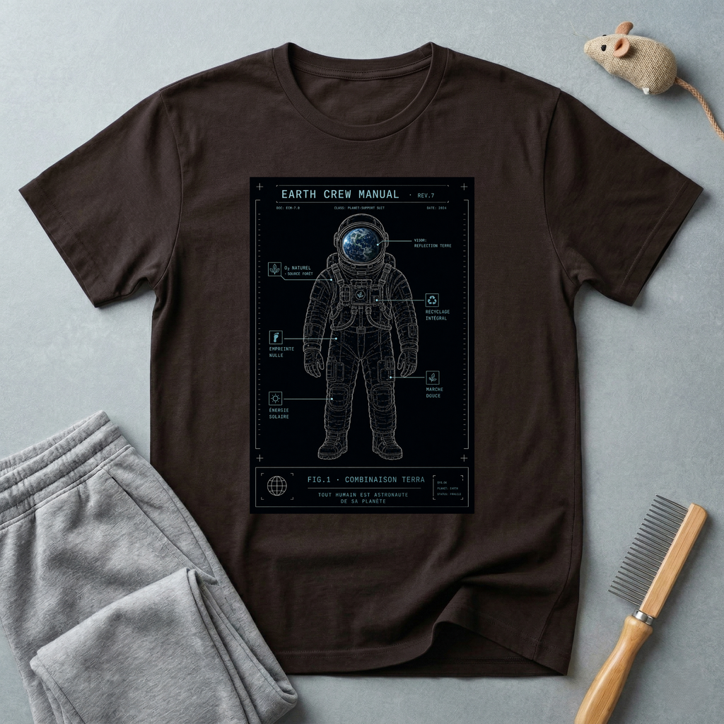 T-shirt schéma d’astronaute “Earth Crew Manual”