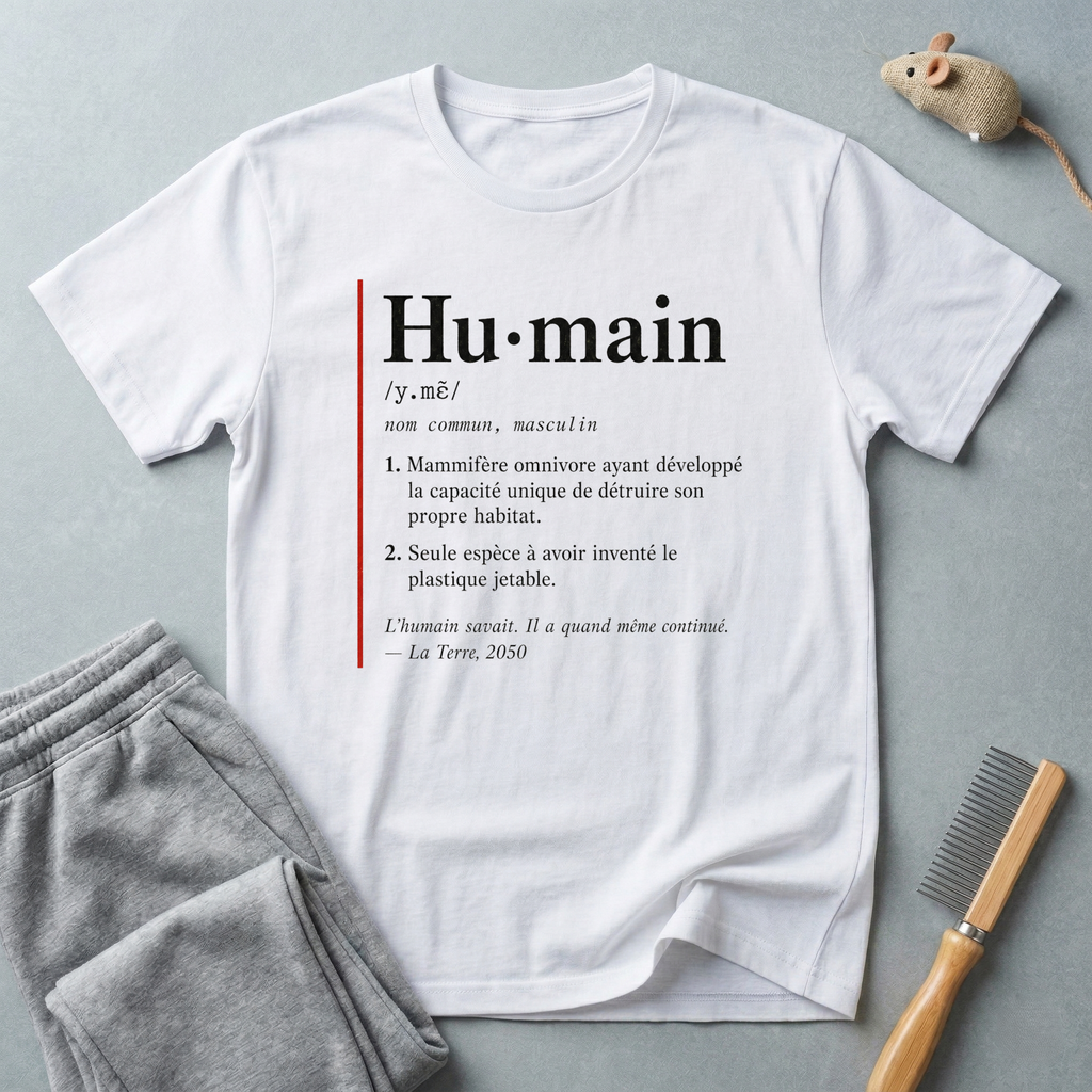 T-shirt Définition — « Hu·main » – T-shirt à typographie minimaliste