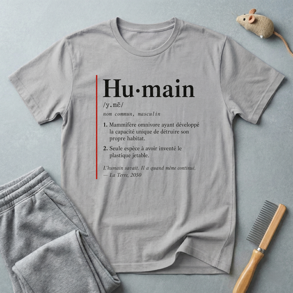 T-shirt Définition — « Hu·main » – T-shirt à typographie minimaliste