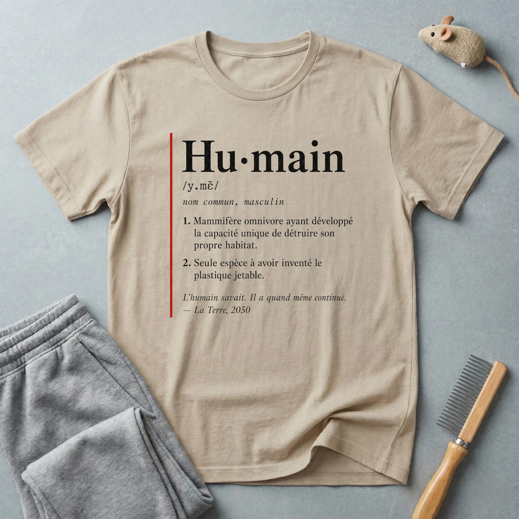 T-shirt Définition — « Hu·main » – T-shirt à typographie minimaliste