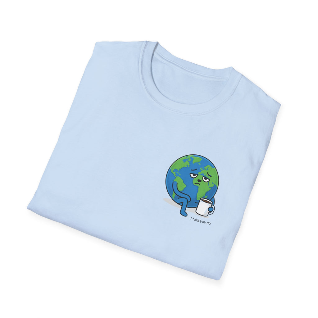 Earth Hugging Coffee T-Shirt — Cute Planet Drinking Coffee Graphic Tee