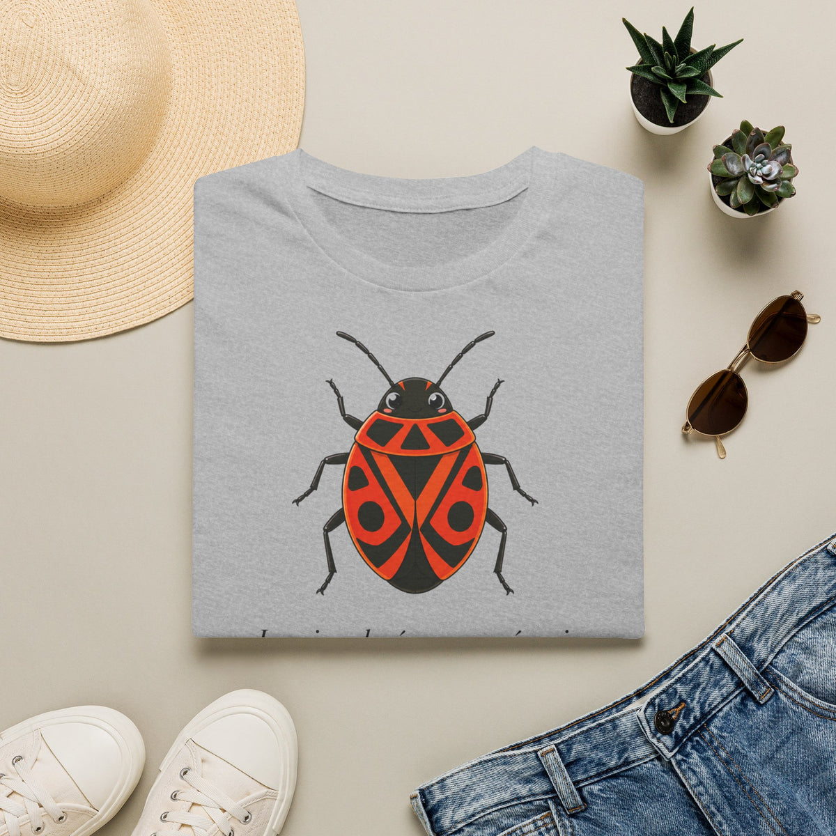 T-shirt illustré avec coccinelle