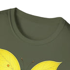 T-shirt papillon jaune avec poème