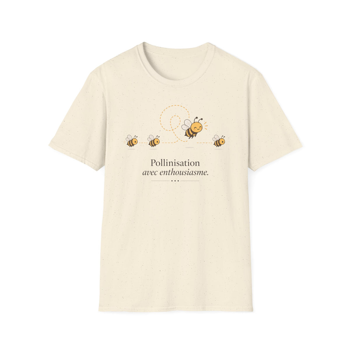 T-shirt Abeille et pollinisation — « Pollinisation avec enthousiasme » — Adorable illustration d’abeille