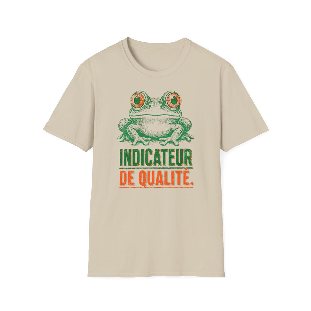 T-shirt illustré avec grenouille — « Indicateur de qualité »
