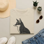 T-shirt illustré avec renard — « Libre et malin » — T-shirt graphique