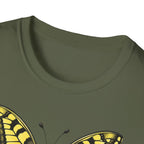 T-shirt graphique papillon — Machaon jaune vintage