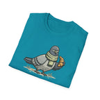 T-Shirt — "Menace biologique locale" Pigeon with Scarf and Croissant Cute Graphic