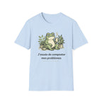 Frog Composting T-Shirt – "J'essaie de composter mes problèmes" French Eco Humor Tee