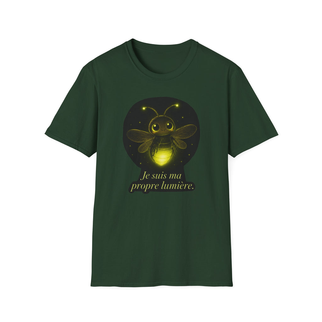 T-shirt Luciole lumineuse — Adorable insecte rayonnant avec inscription « Je suis ma propre lumière »