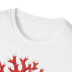 T-Shirt — Red Coral Illustration with French Quote
