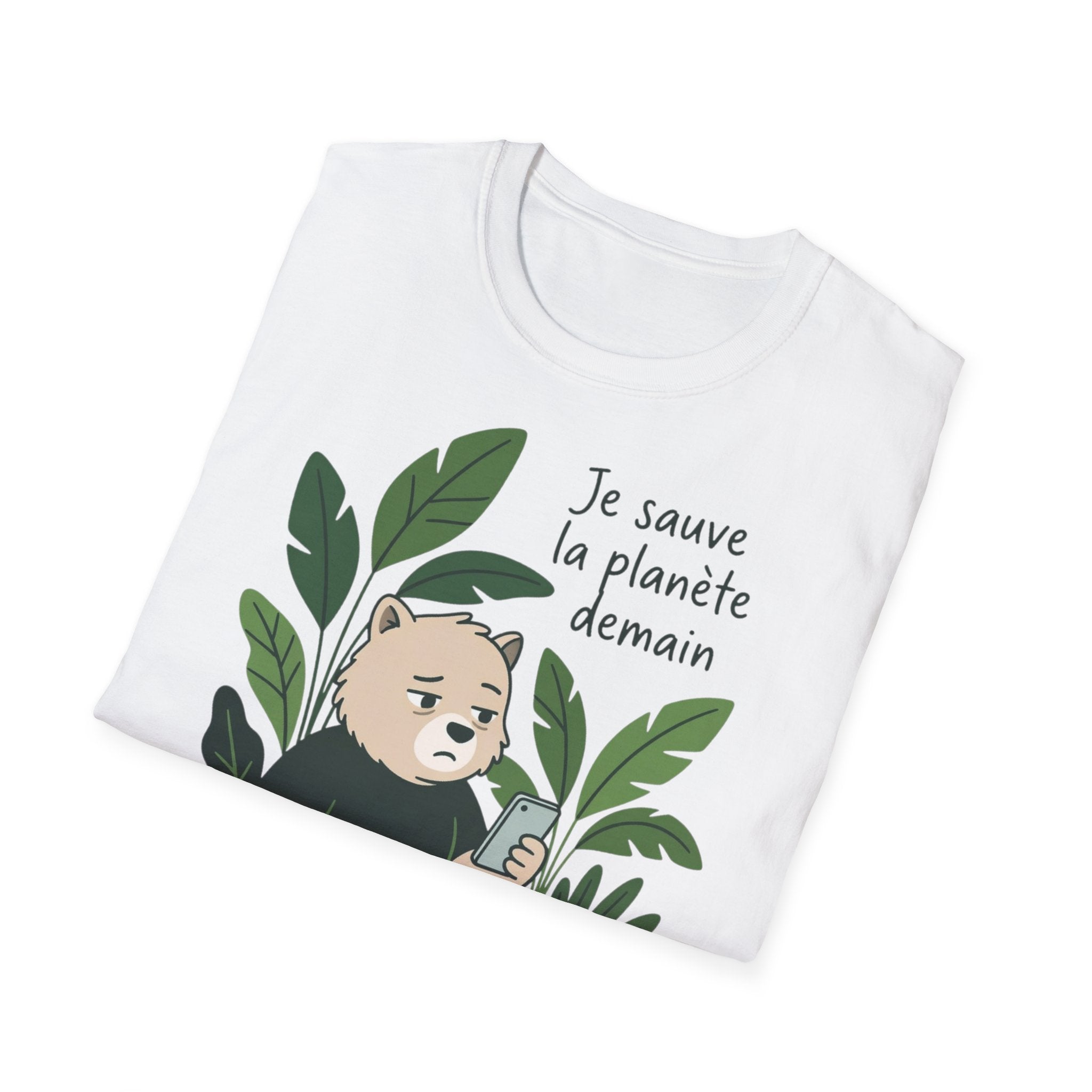 T-Shirt — Je sauve la planète demain (Cute Eco Baby Relaxing with Plants)