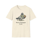 T-Shirt — "Menace biologique locale" Pigeon with Scarf and Croissant Cute Graphic