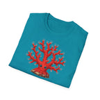 T-Shirt — Red Coral Illustration with French Quote