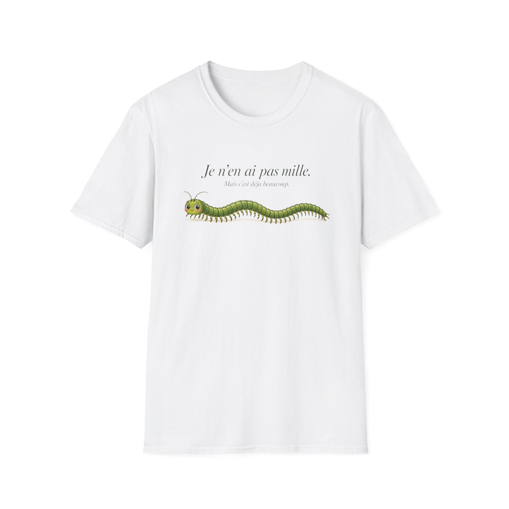 T-shirt graphique avec mille-pattes — « Je n’en ai pas mille »