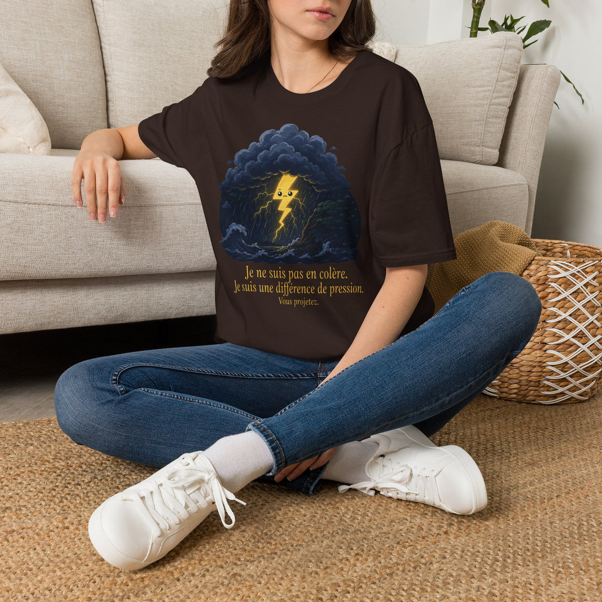 T-shirt Nuage d’orage — « Je ne suis pas en colère, j’ai juste une différence de pression » — T-shirt graphique