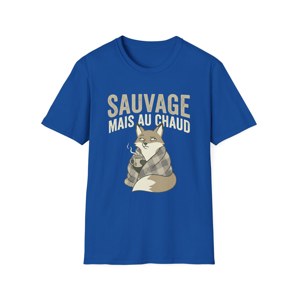Sauvage Mais Au Chaud Fox T-Shirt — Cozy Vintage Fox Graphic Tee
