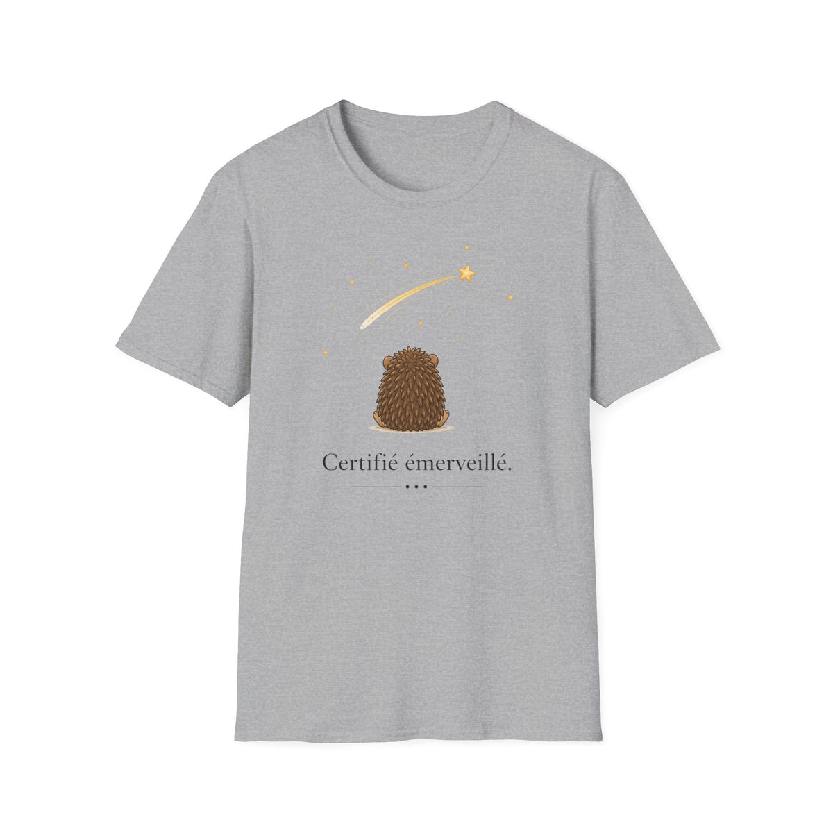 T-shirt Hérisson et étoile filante — Adorable illustration « Étoile émerveille »